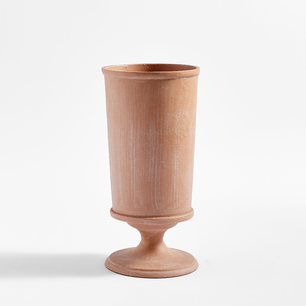 Pottery Barn | Footed Vase , Terracotta finish - Picture 2 of 3